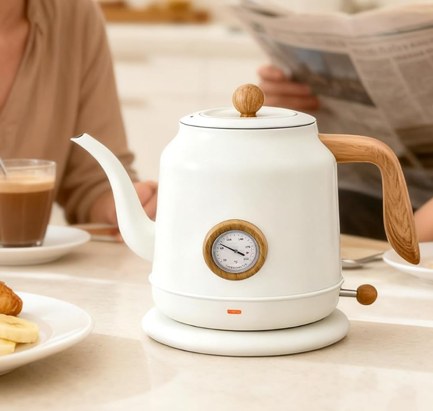 20 Electric Gooseneck Water Kettle with Thermometer - Image 1
